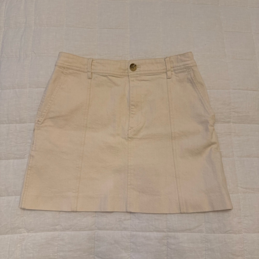 Madewell Cream Denim Skirt